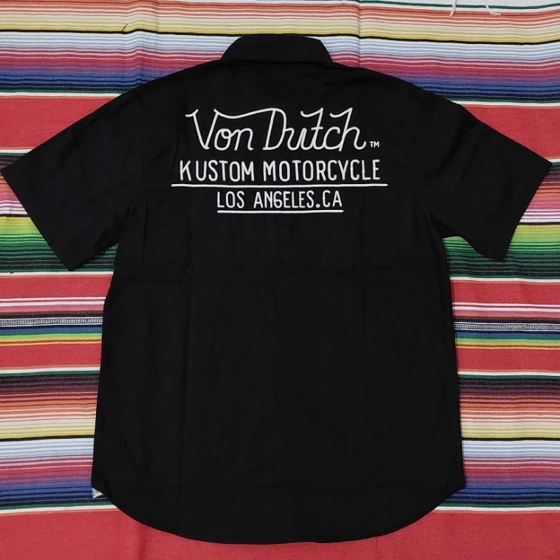 WORKSHIRT - VON DUTCH - S L - HITAM - ORIGINAL