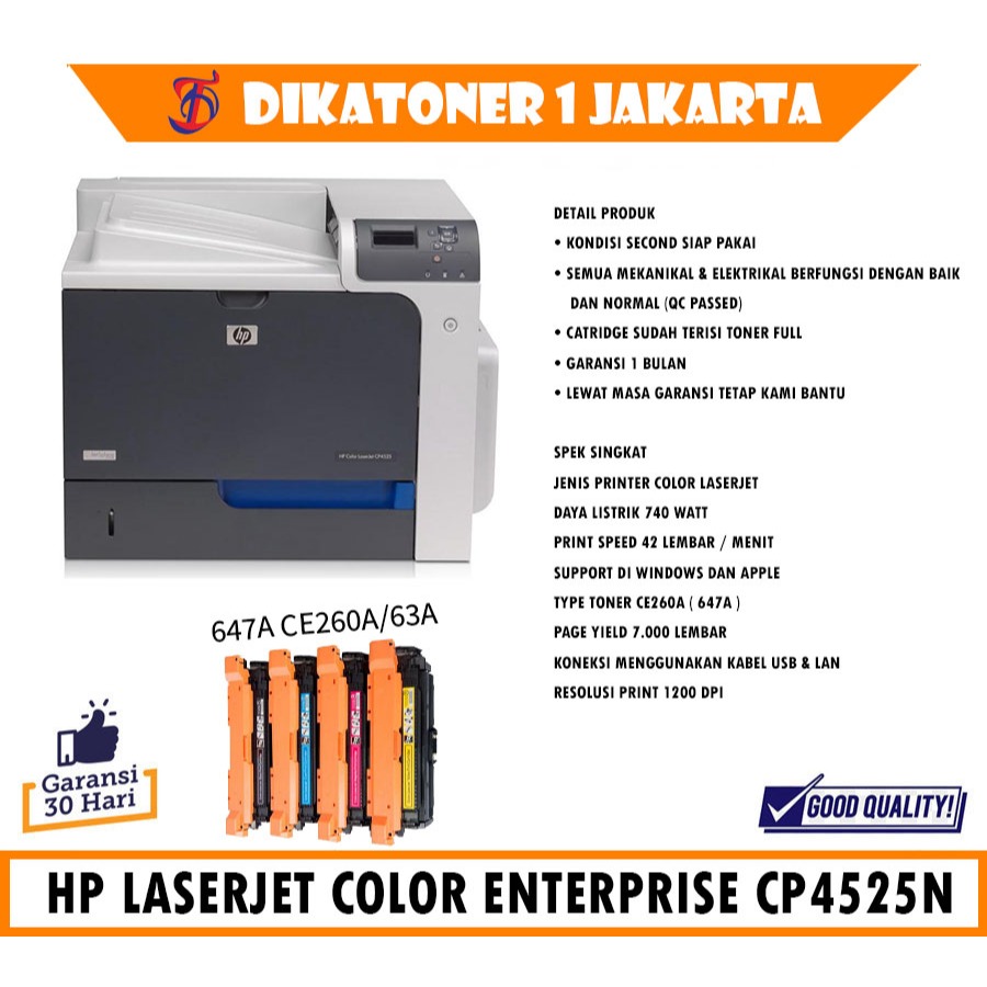 PRINTER HP COLOR LASERJET ENTERPRISE CP4525 CP4525N CP4525DN DUPLEX