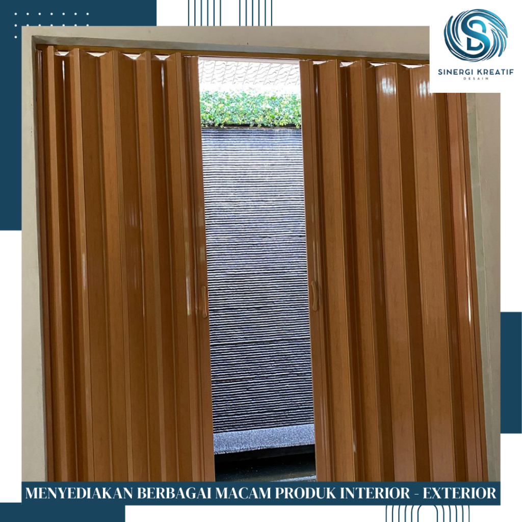 Partisi ruangan - pvc folding door - penyekat ruang bahan plastik