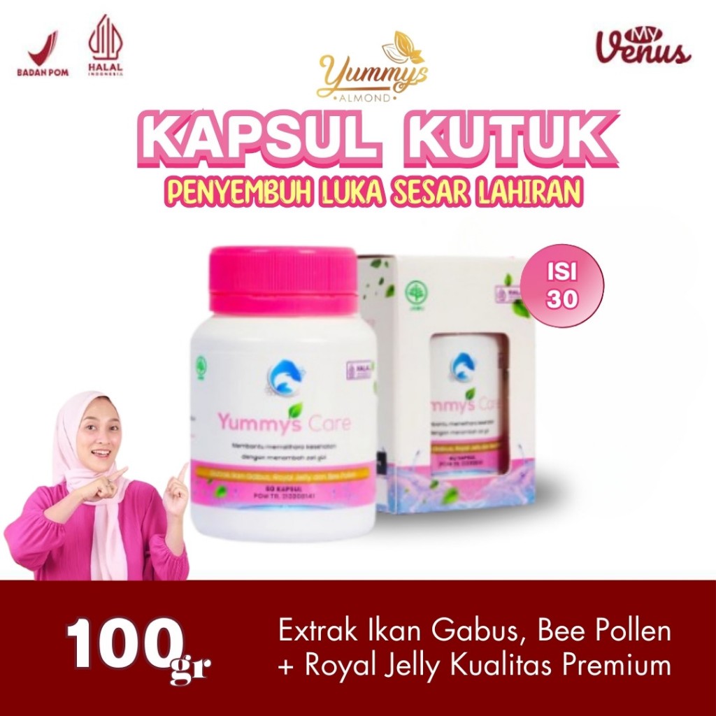 MYVENUS ✨ [READY STOK, SIAP KIRIM] Yummys Care Kapsul Kutuk Ikan Gabus Penyembuh Luka Sesar Lahiran 