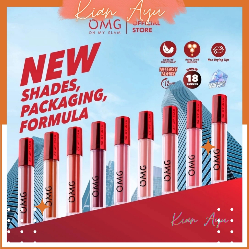 KianAyu* OMG OH MY GLAM MATTE KISS LIP CREAM 3,5GRAM ORIGINAL COLOR LIP KRIM