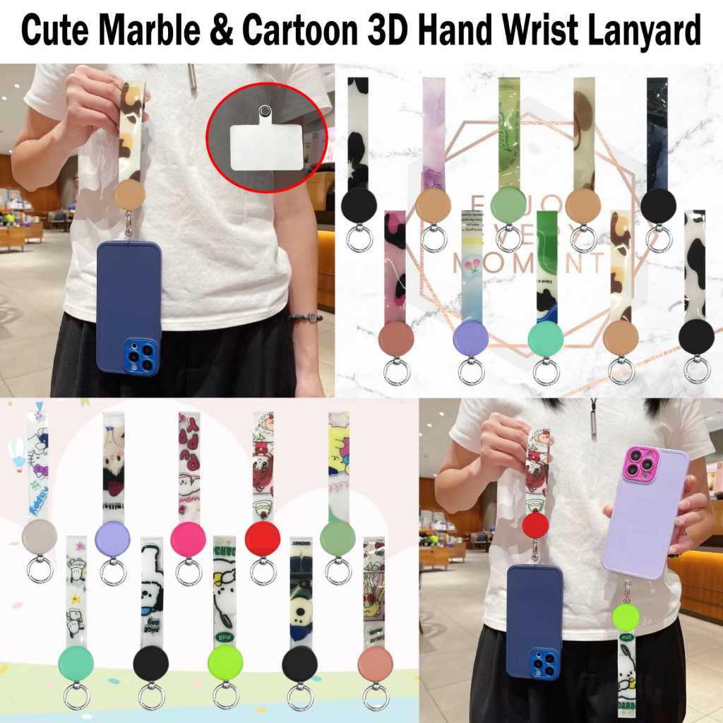 Strap HP Marble and Cute Cartoon Hand Wrist Lanyard Cute