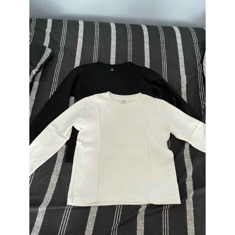 kaos anak uniqlo polos lengan panjang uk 110 like new