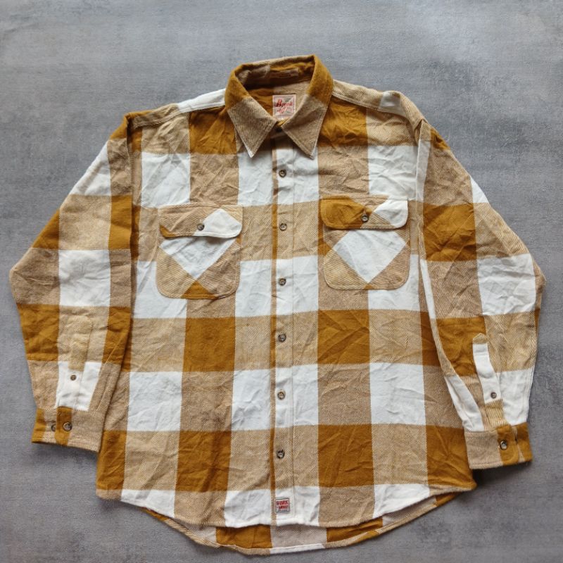 kemeja flanel workshirt wool break off second
