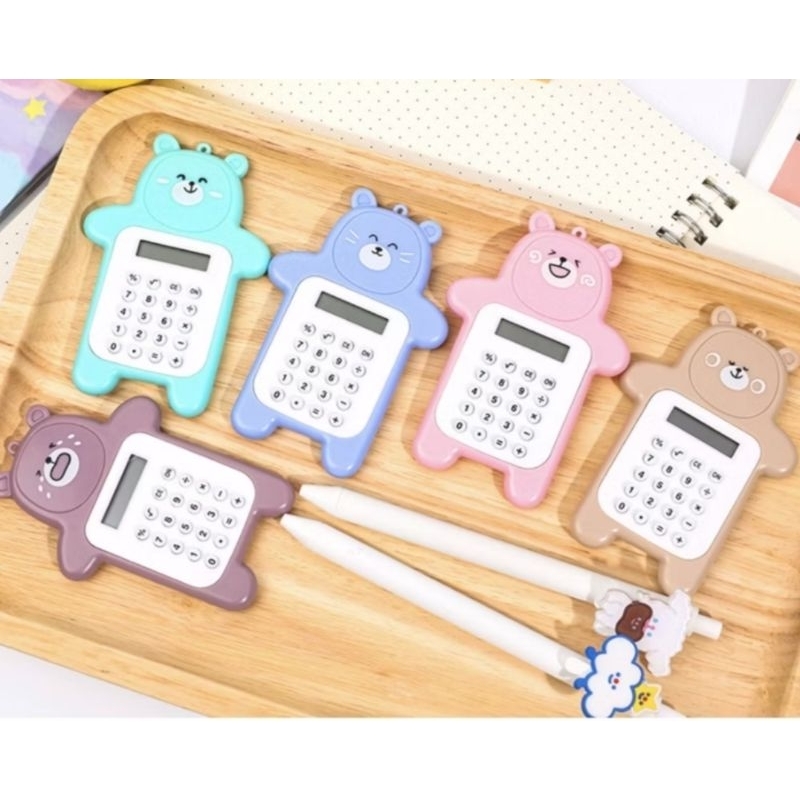 

Kalkulator mini portable karakter beruang / calculator bear kecil unik mungil
