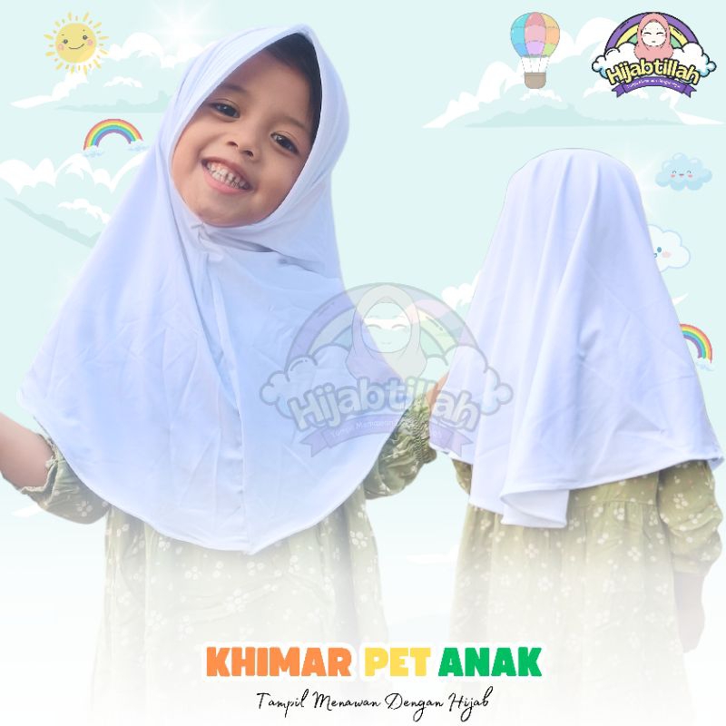 Hijab Anak Pet Usia 1-10 Tahun Bergo Anak Pet Kerudung Sekolah Instan