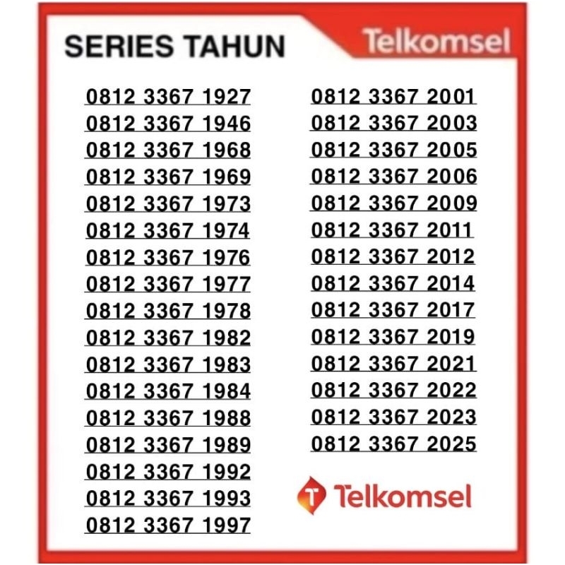 TELKOMSEL SERI TAHUN