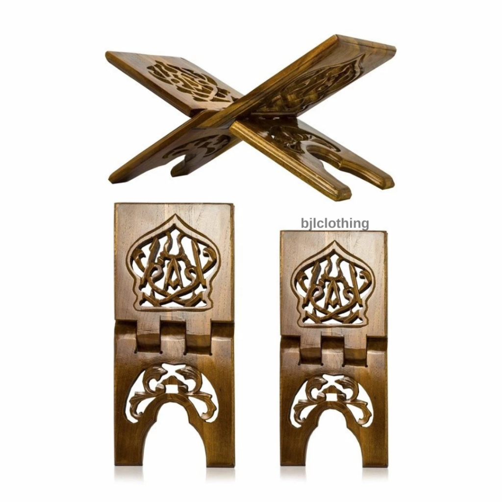 Rekal Alquran / Meja Alquran Lipat / Meja Ngaji /Alas / Dudukan /Tatakan Model Ukir Jepara Bahan Asl