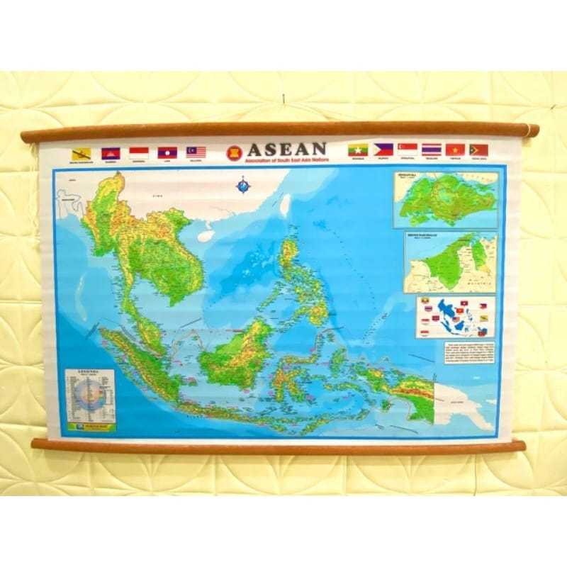 

Peta bingkai asean besar ukuran jumbo 150 x 240 cm terbaru 2025
