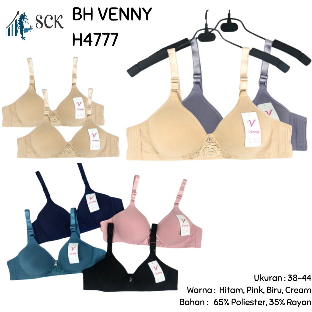 BH VENNY H4777 Bahan Katun Busa Tipis Tanpa Kawat / Pakaian Dalam Venny 4777