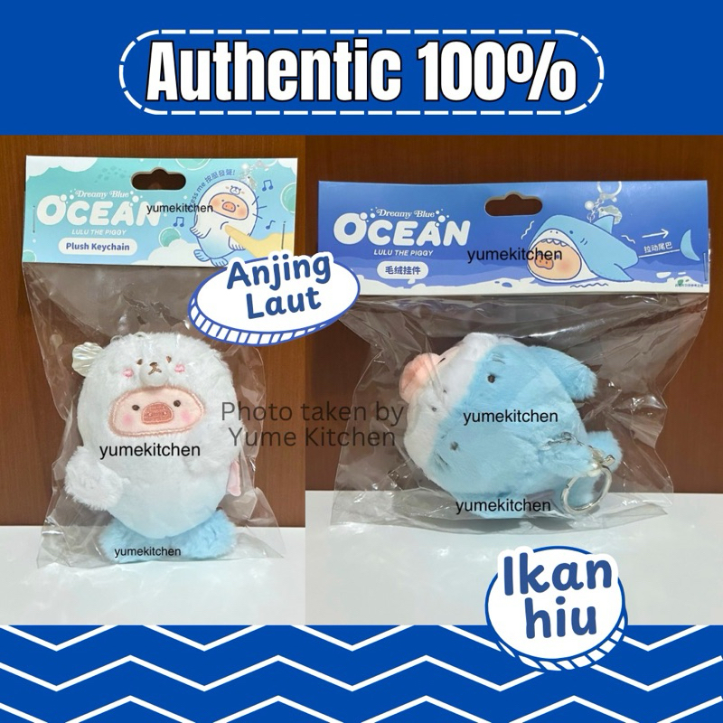 

[Authentic 100%] Dreamy Blue Ocean • Teddy Lulu • Lulu The Piggy • Boneka Keychain Anjing Laut, Ikan Hiu