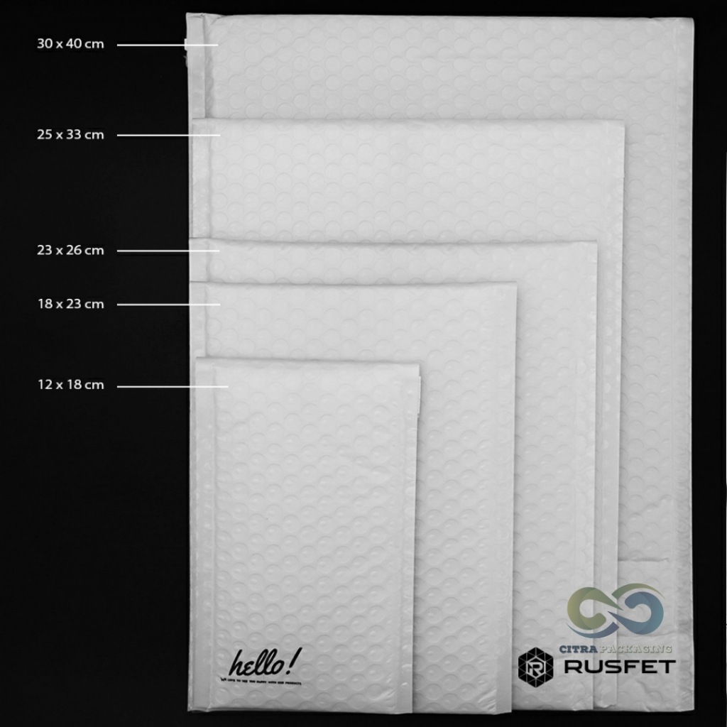 

Amplop Bubble Mailer Rusfet - Bubble Mailer Envelope Packing Olshop - White, 20x25