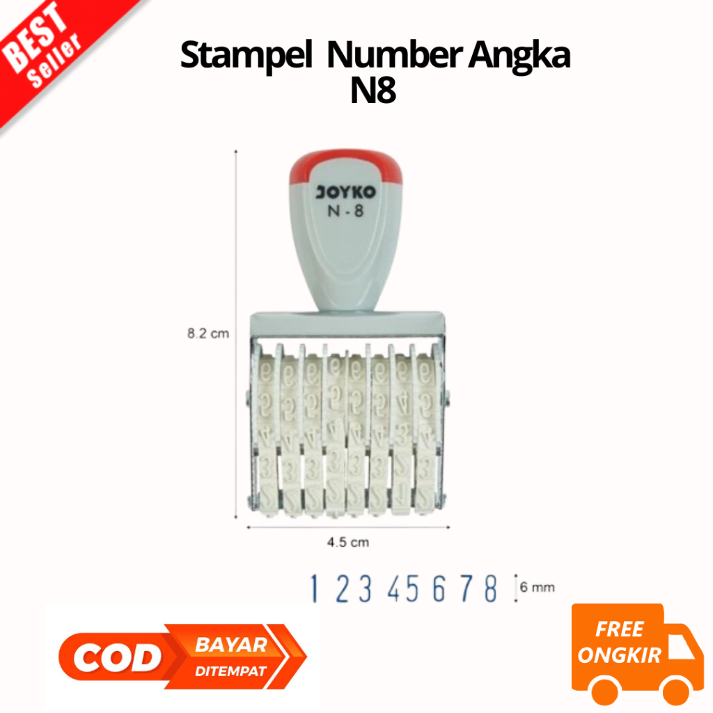 

[JIB] BAYAR DI TEMPAT Stempel Angka Nomor 8 Digit Number Stamp N8 Nomer N-8