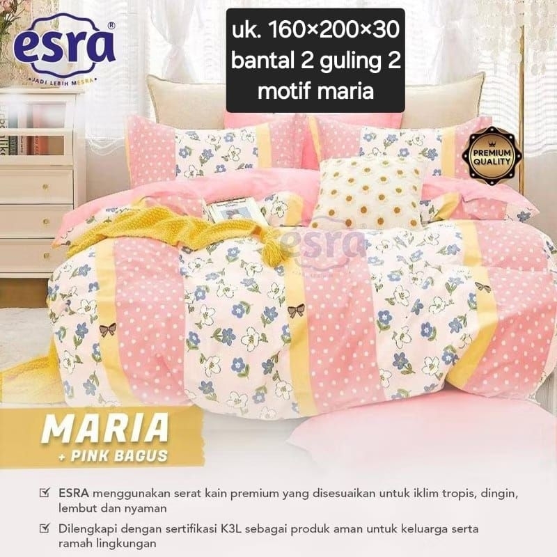 SPREI KATUN LOKAL BUNGA KUNING MOTIF BEAUTIFUL FLOWER KATUN ESRA UKURAN 160x200x30