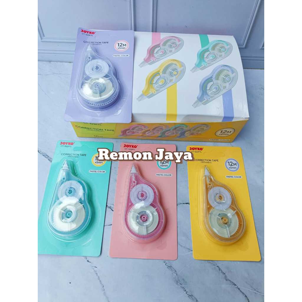 

Correction Tape Joyko CT-522PTL Pastel Color / Tipex Kertas Roll / Pita Koreksi Tip X 12 meter x 5 mm