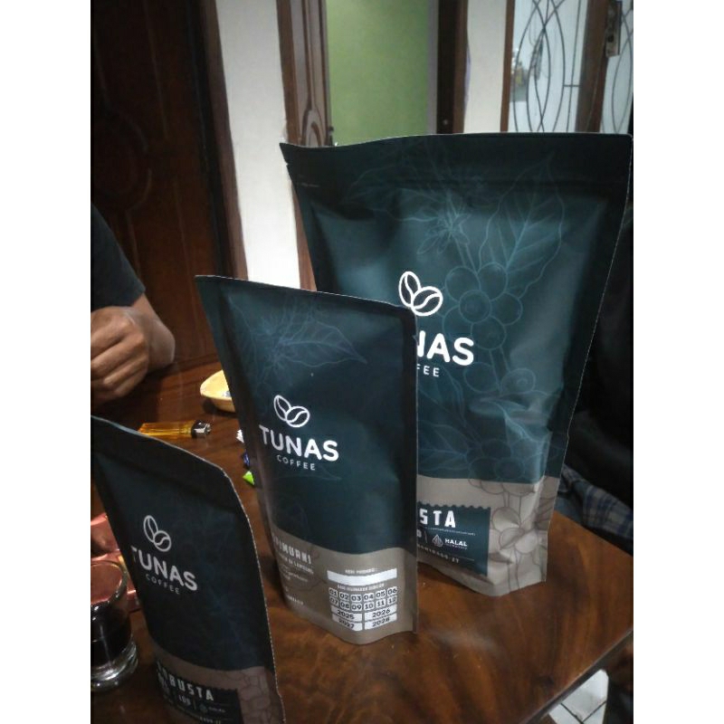 

kopi bubuk robusta tunas kemasan pouch kemasan 100 gram