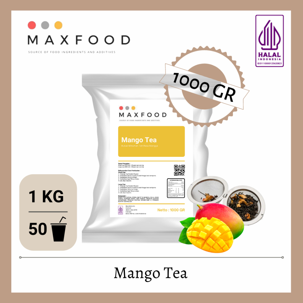 

MAXFOOD PREMIX MANGO TEA / MAX FOOD BUBUK MINUMAN RASA BUAH MANGGA TEH