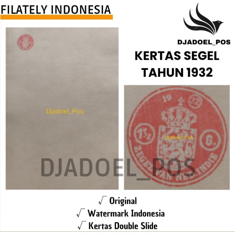 

KERTAS SEGEL TAHUN 1932 DOUBLE ASLI (ZEGEL VAN NED INDIE)