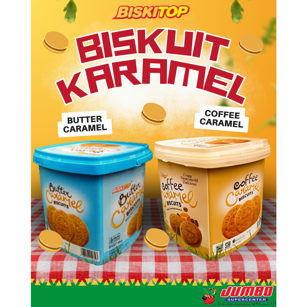 

BISKITOP Caramel Biscuits 360 gram/ Toples Ember Kotak/ Biskuit Lebaran/ Snack Lebaran