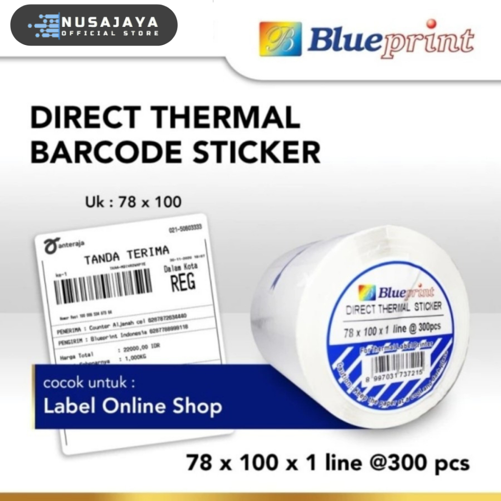 

Blueprint Direct Thermal Sticker label 78x100 @300