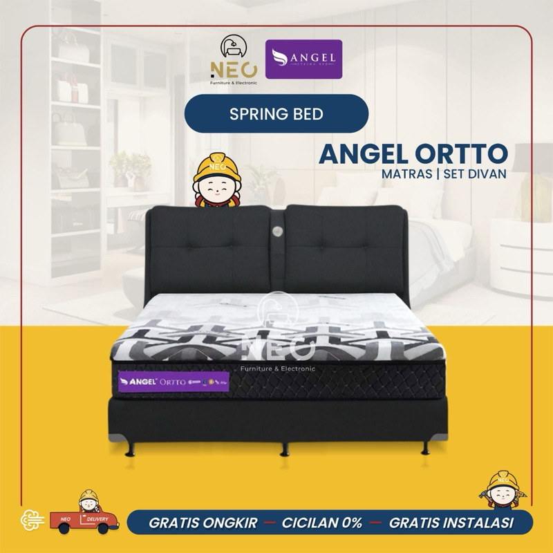 NEO - SPRINGBED ANGEL ORTTO  FULLSET  KASUR AJA  MATRASS ONLY SET DIVAN RANJANG  TEMPAT TIDUR  KING 