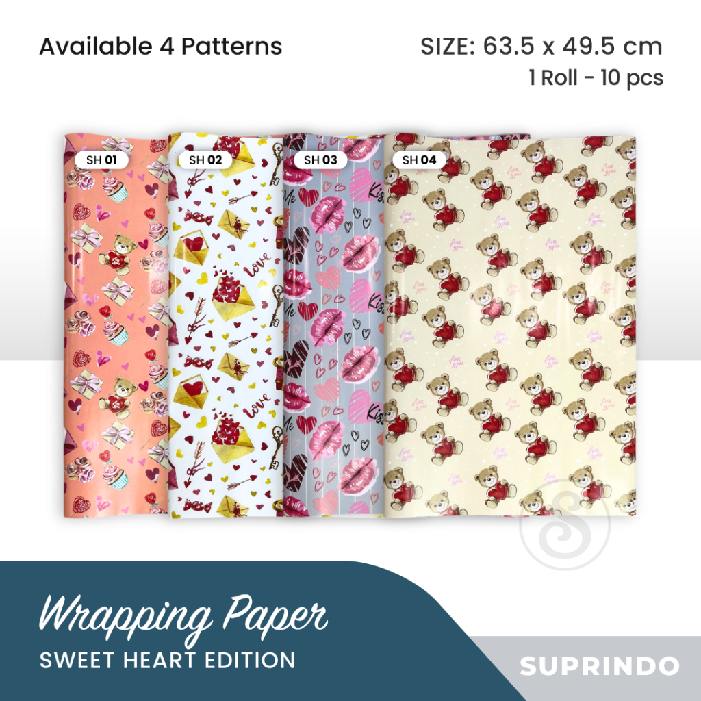 

(10 lbr) KERTAS KADO MOTIF SWEET HEART