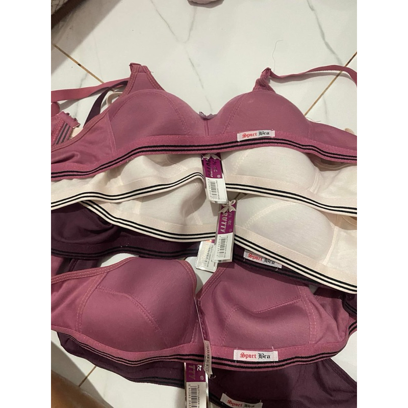 BH Bra Sport Wanita Perempuan Dewasa Tanpa Kawat dan Busa Tipis Ukuran 34-42