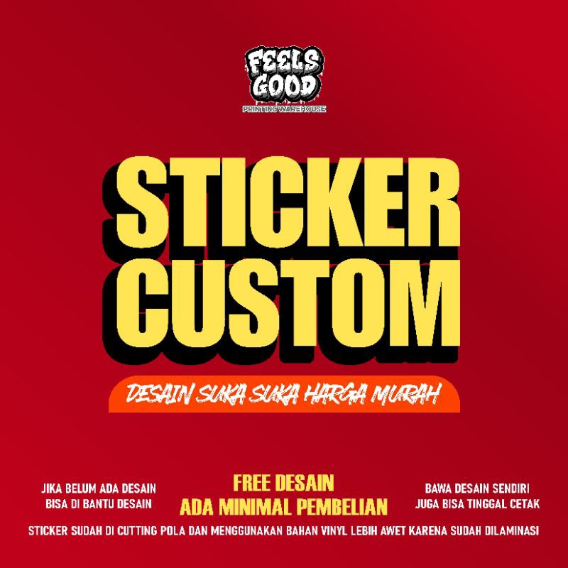 

Custom Desain Stiker Gratis Stiker Waterproof