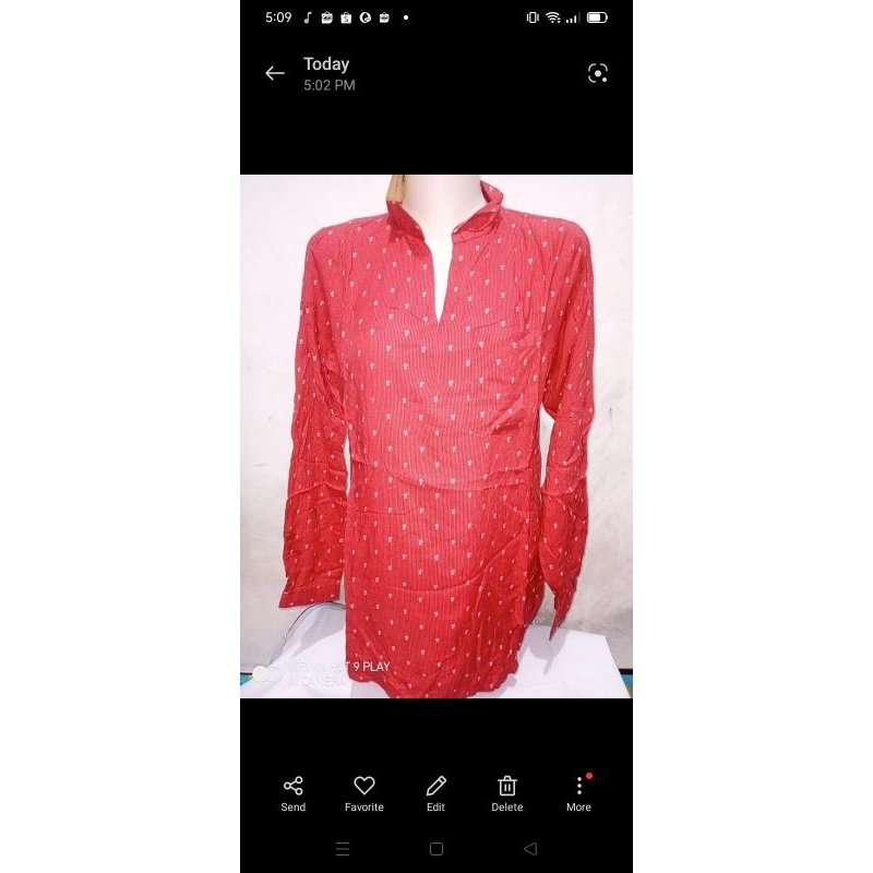 Promo Murah Kemeja Blouse Baju Wanita Mpd Emba Size M Marron
