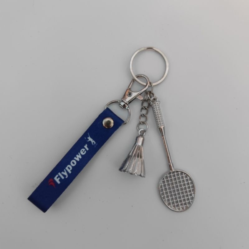 Gantungan Kunci Raket Shuttlecock LOGO Flyp0w3r | Raket Flyp0w3r
