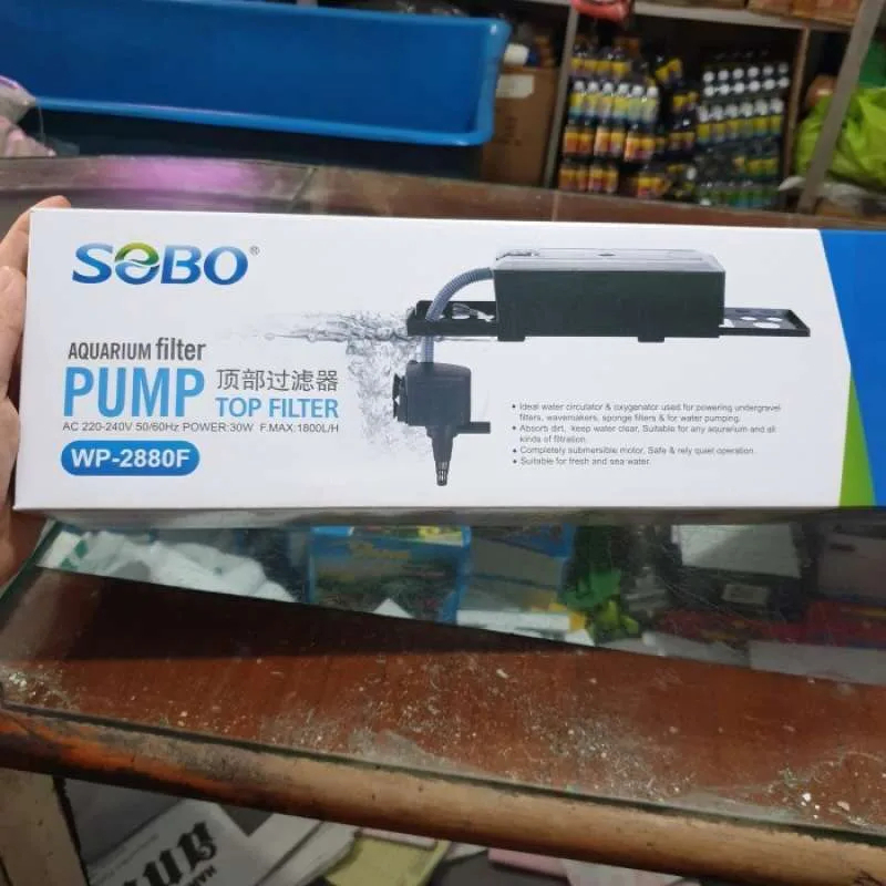 Aquarium Top Filter SOBO WP-2880F 1 Set KOMPLIT Pompa dan Box Filter