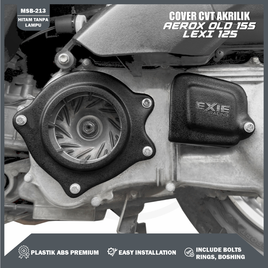 Cover CVT Akrilik Aerox 155 OLD, Lexi 125 Aksesoris Motorcycle Penutup CVT Exie Art Racing