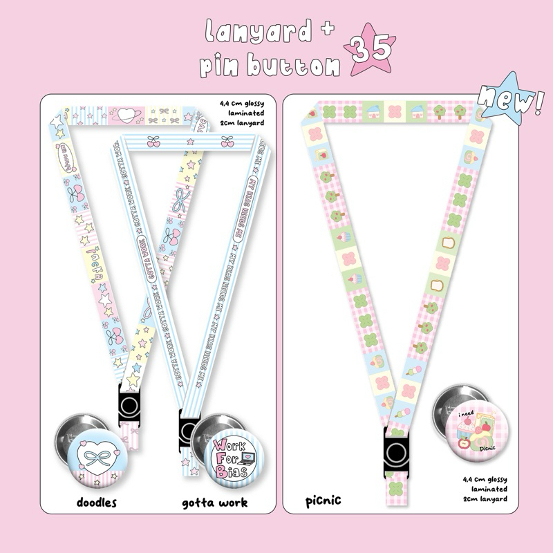 

lanyard and pin button set by magureum studio