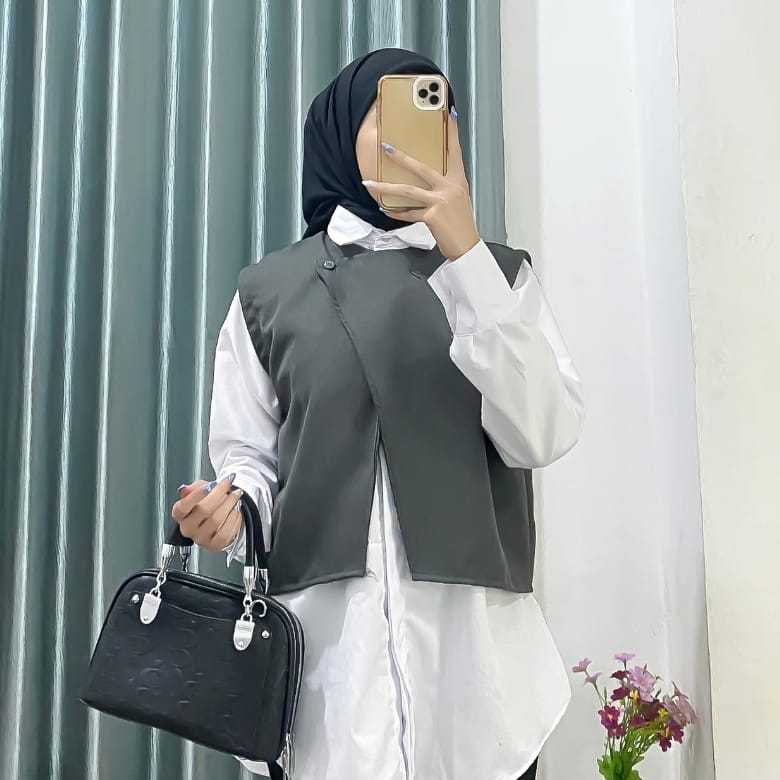 Nuna Vest Outer Premium Rompi Wanita Vest Tanpa Lengan Basic Wanita Korea