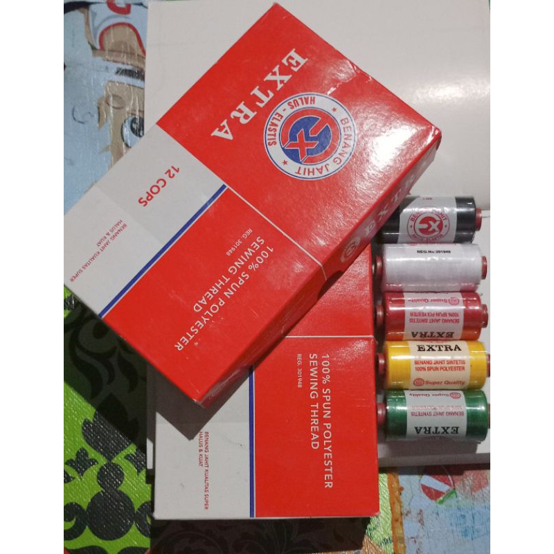 Benang Jahit Extra Lusinan ,Halus Elastis.