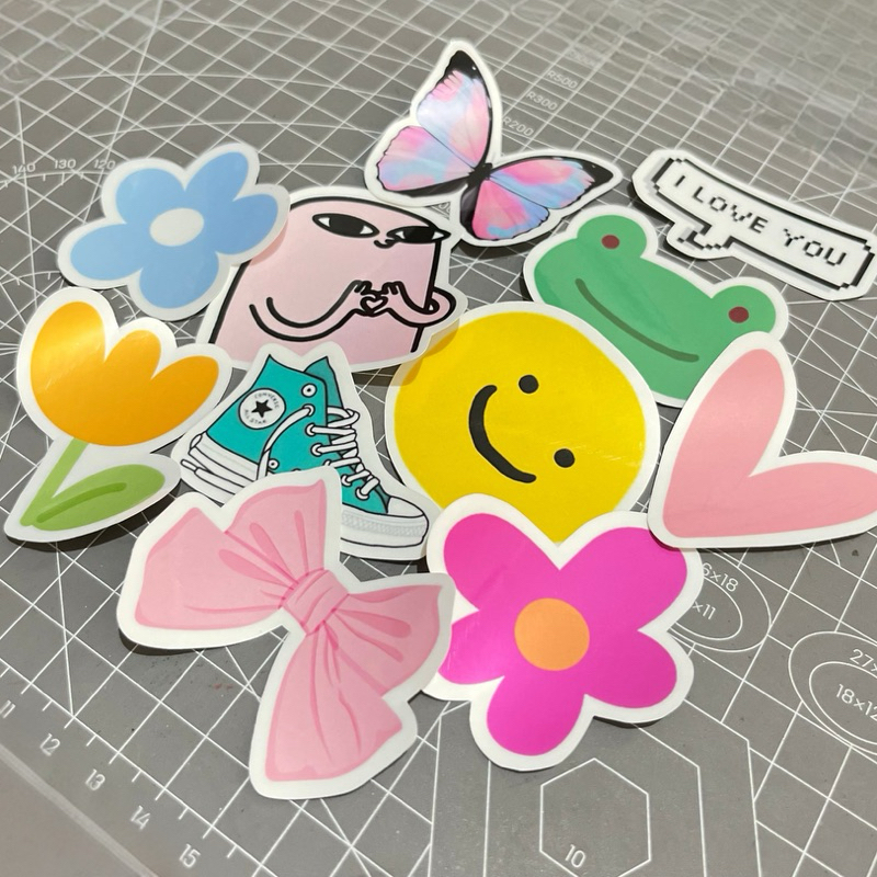 

HWL STUDIO - Sticker Aesthetic Cute Waterproof Isi 10 pcs