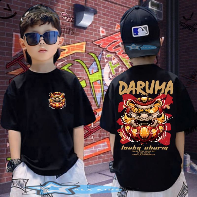COD/Baju Kaos DARUMA Anak Laki Laki/Umur 6 -13 tahun/Katun Combed 24s/Baju Kaos Distro Anak Laki Lak