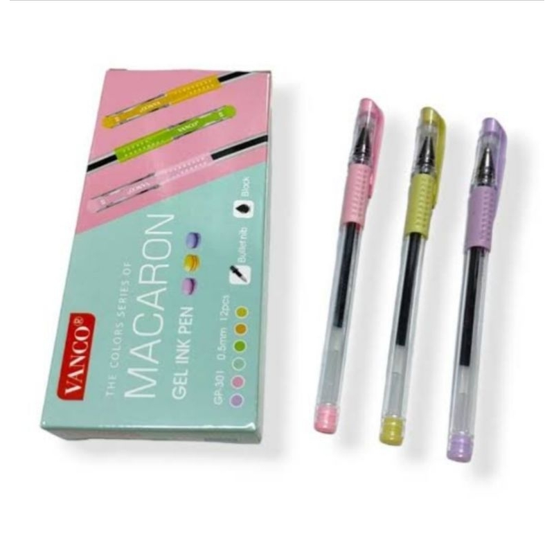 Pulpen Vanco Macaron Color Series Gel Ink Pen GP-301 Korea Design Pastel 0.5mm - Kuning