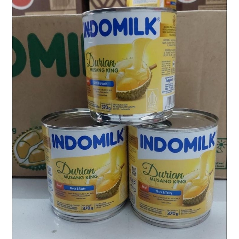 

Indomilk susu kental manis 370g varian durian musang king, cokelat & vanila