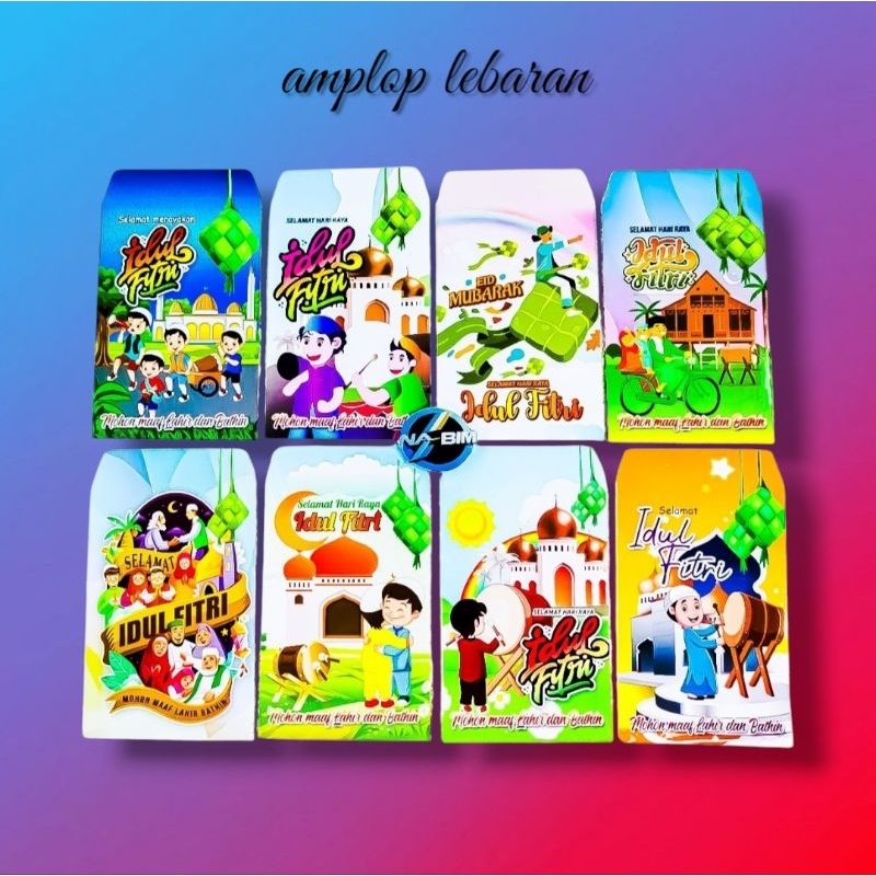 

amplop lebaran angpao lebaran uk medium kartun muslim seris K isi 10-50-100 lembar 8 gambar random