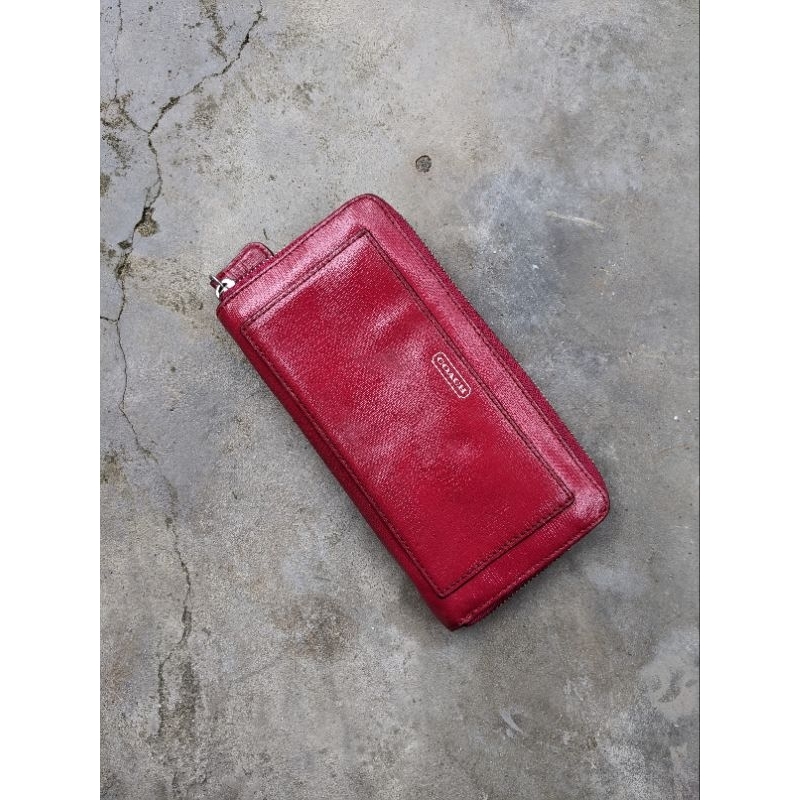 Dompet pink coach wallet