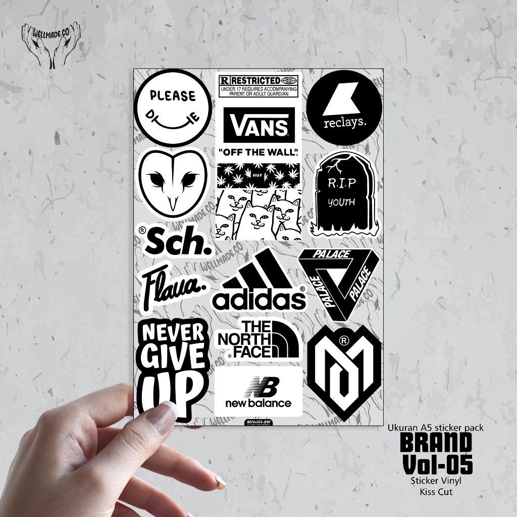 

Sticker Pack BRAND Tumblr Helm Laptop Lokal VOL5 BLACK & WHITE