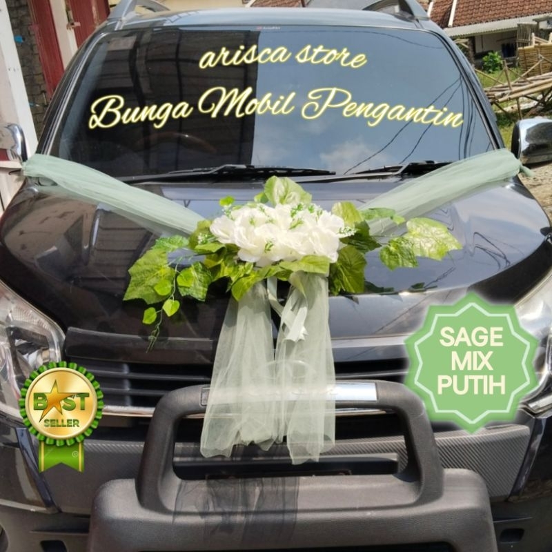 BUNGA MOBIL PENGANTIN - HIASAN WEDDING CAR - DEKORASI MOBIL PENGANTIN - PITA MOBIL PERNIKAHAN MURAH