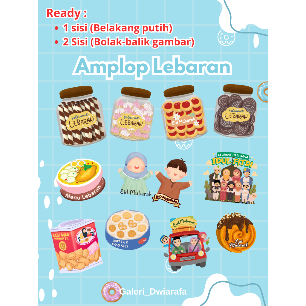 

Amplop Lebaran Kue Lebaran / Idul Fitri / Toples / Makanan Lucu (10 pcs)