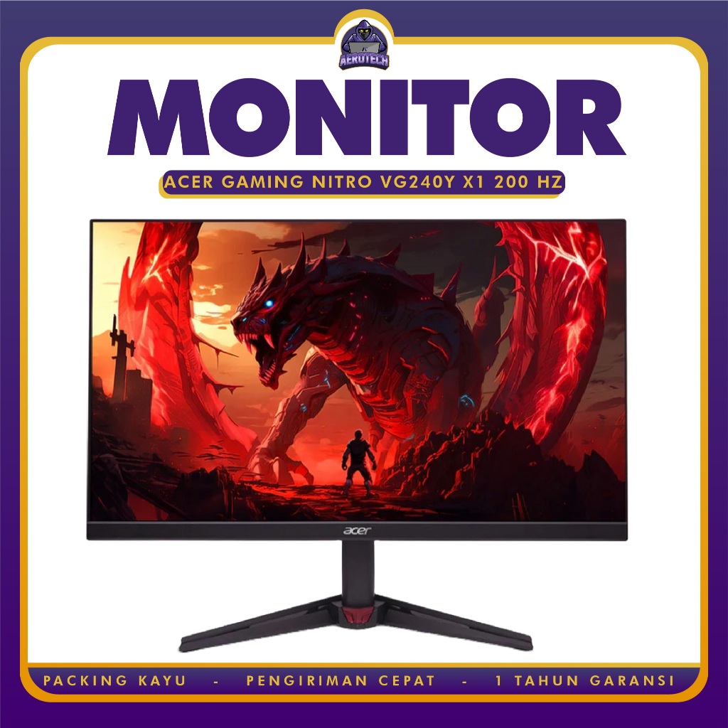 Monitor Gaming ACER Nitro VG240Y X1 200 Hz Built in Speaker IPS Nitro VG240Y-X1