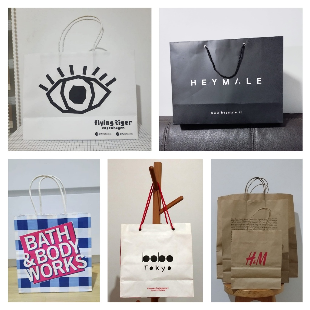 

Paper Bag Uniqlo/H&M/Mango/The Body Shop/Miniso/Bath & Body Works/Flying Tiger/KKV/Sociolla