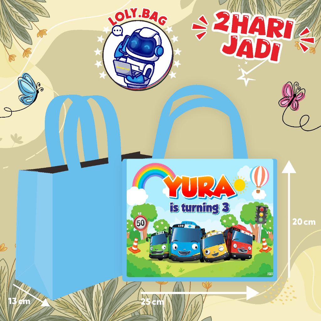 

Tas Ultah / Tas Ulang Tahun Murah/Goodie bag murah/souvenir ultah/Tas tema Tayo