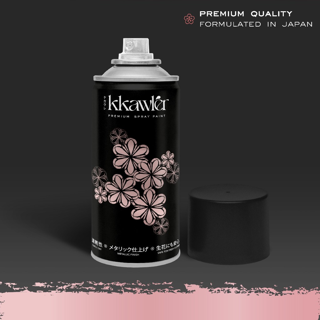 Classy Rose Gold KKAWLER Metallic Premium Floral Spray Paint Cat Pilox Bunga Pilok Flower Spray