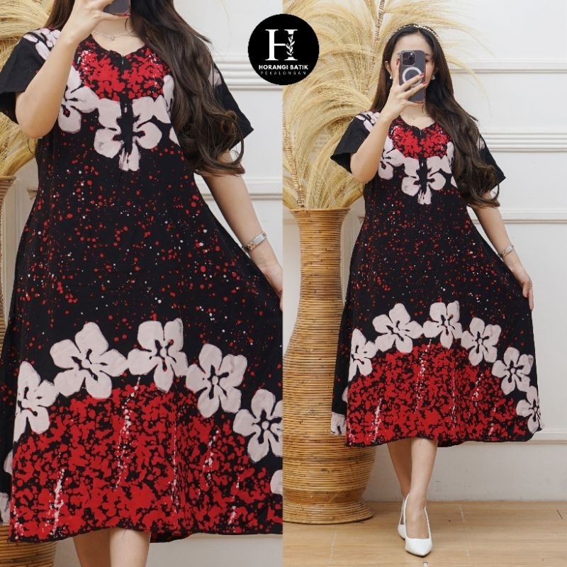 Daster batik cap asli Pekalongan bahan rayon premium Busui friendly Ld 110 Pb 120 horangi batik Peka