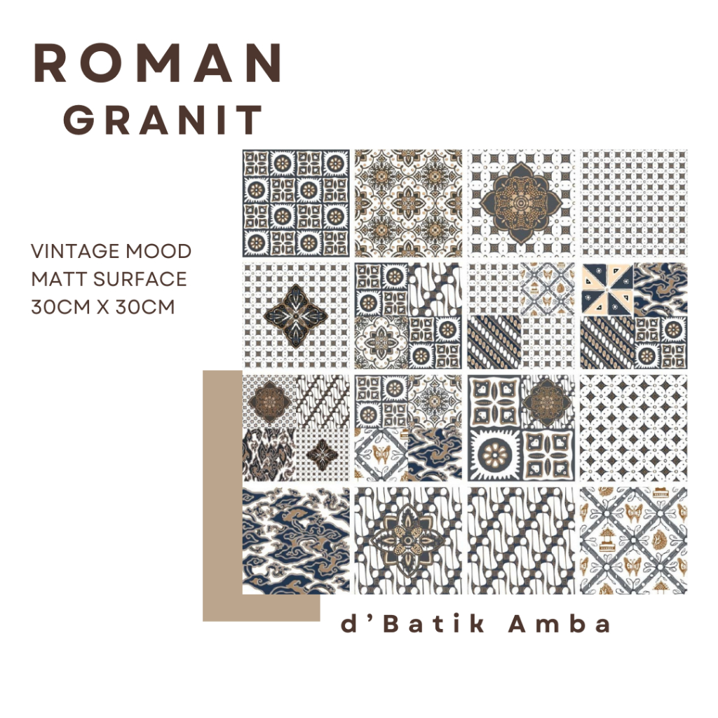 Granit Lantai Motif Batik/Keramik Lantai Motif Batik Vintage/Roman Granit Motif Tagel/Granit dBatik 